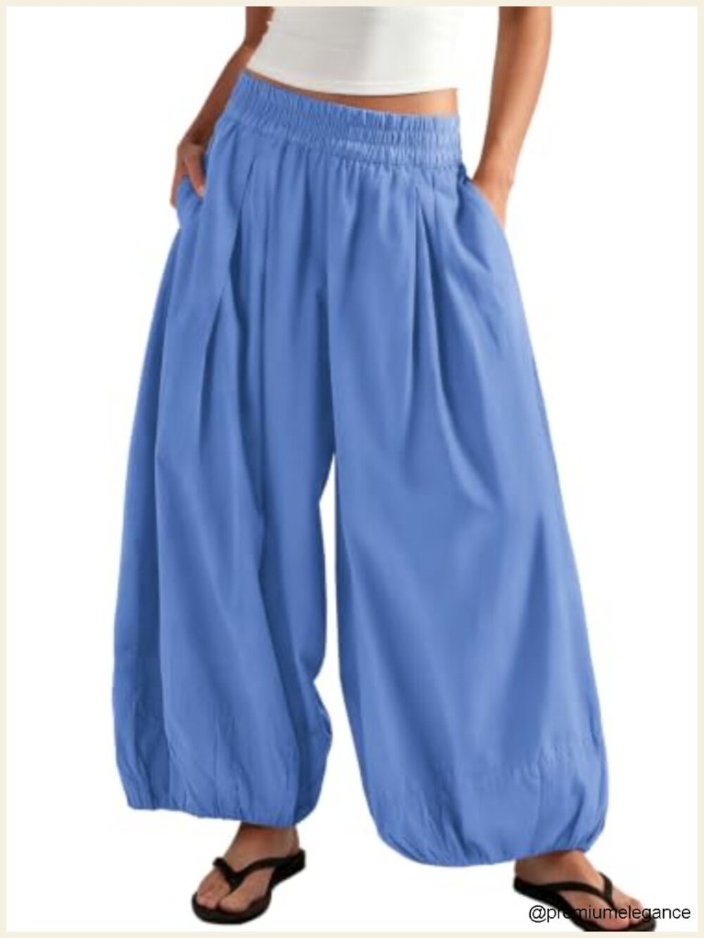 Women's High Waist Wide Leg Balloon Pants, Loose Fit